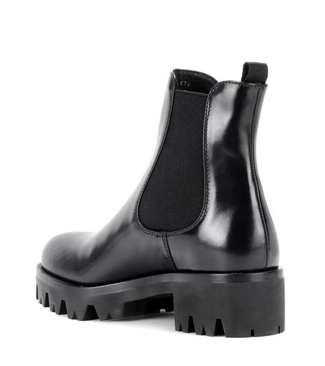 prada leather chelsea ankle boot|prada chelsea boots suede.